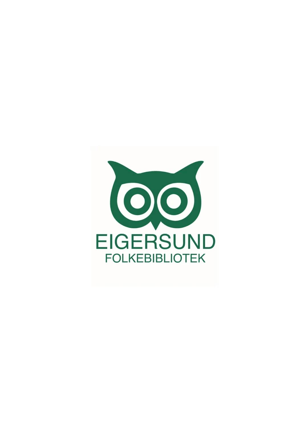 Logoen til Eigersund folkebibliotek som er en mørkegrønn ugle.